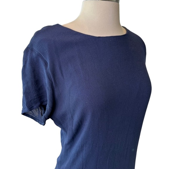 Lulus Sheath Dress Womens Knee Length Short Sleeve Lightweight Blue Large - Picture 12 of 13